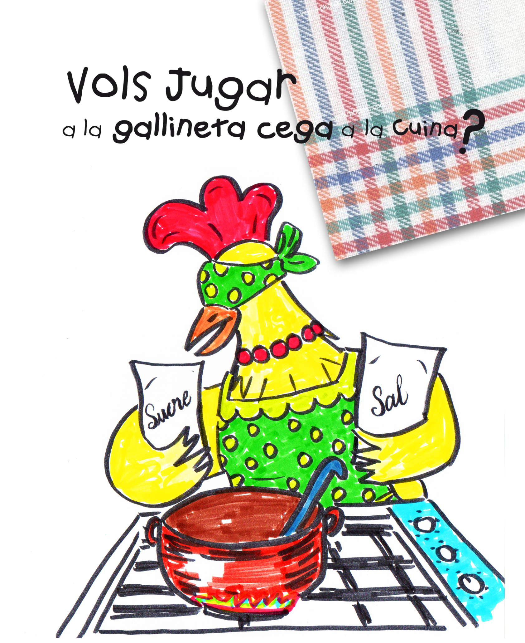 Gallina remenant una olla