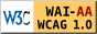 Icona conformitat Nivell Doble-A, W3C-WAI Pautes d’accessibilitat als continguts web 1.0 del W3C-WAI